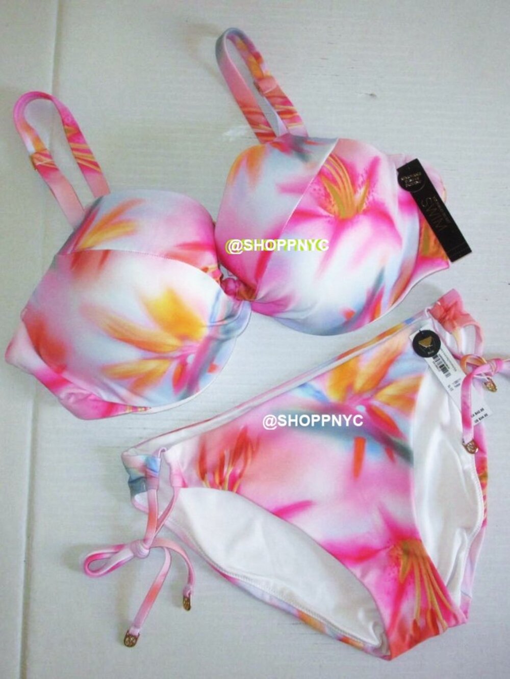 40D/XL VICTORIA SECRET Swim Push-Up Top Bikini Set Side-Tie Bikini Bottom